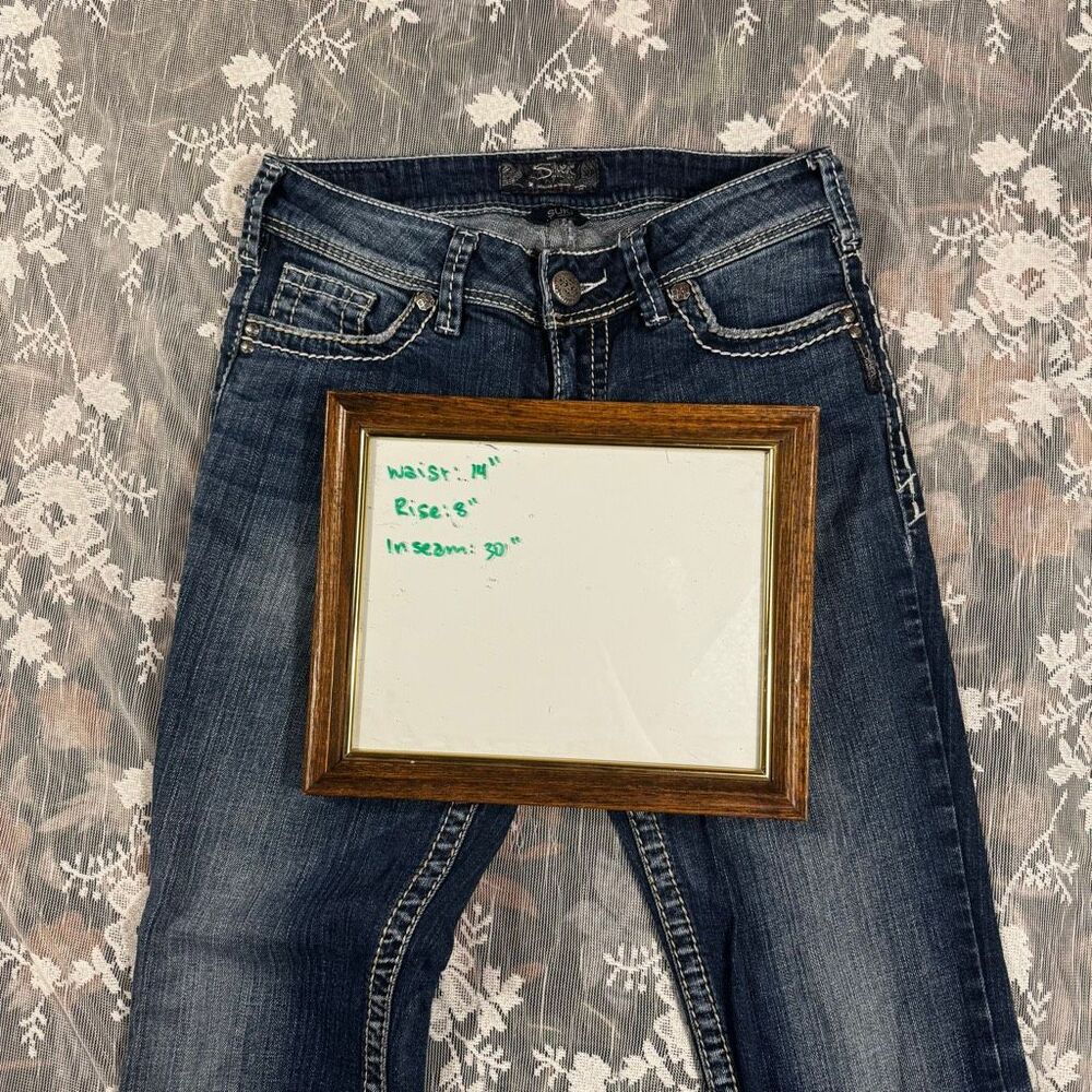 Silver Jeans Co. Suki Mid-Rise Slim Bootcut Jeans – Dark Wash | W27/L32 - Picture 2 of 6